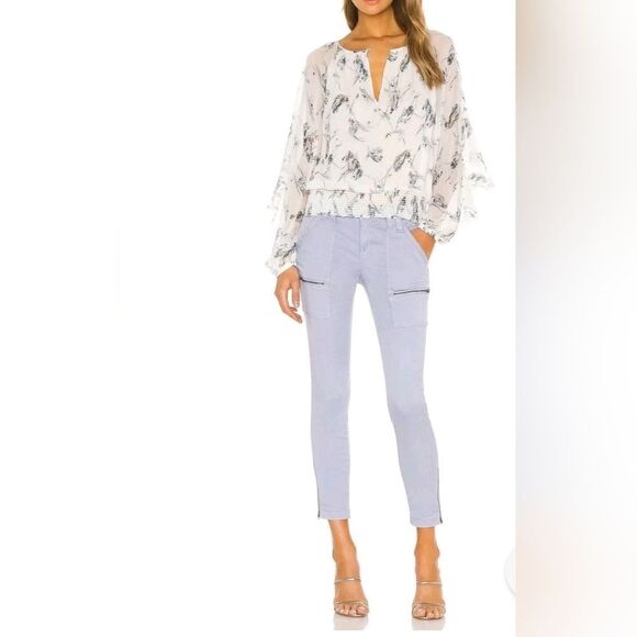 NWT Joie Kriston B S Zinnia Floral Ruffled Lngslv 100%SILK Women Blouse  $278 - Picture 16 of 16